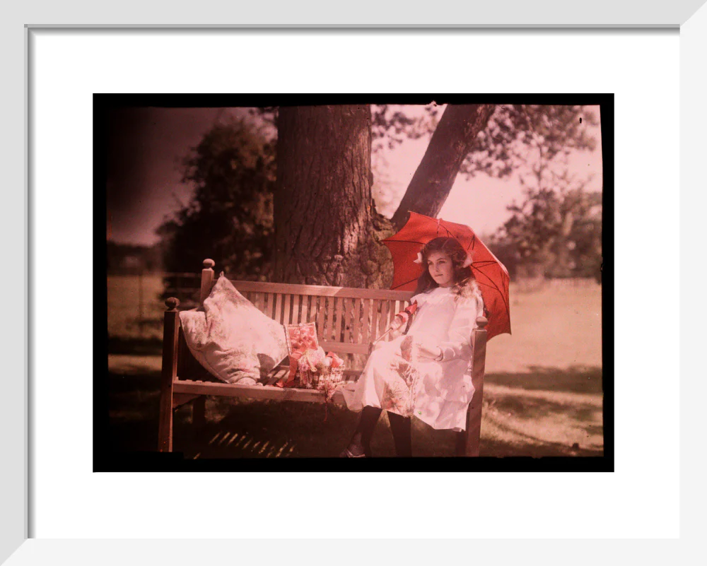 Girl with a parasol sitting on a bench, 1908. - Image 4