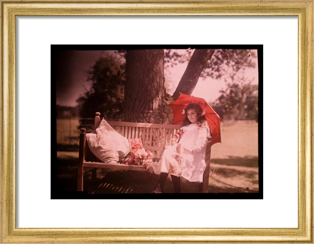 Girl with a parasol sitting on a bench, 1908. - Image 43