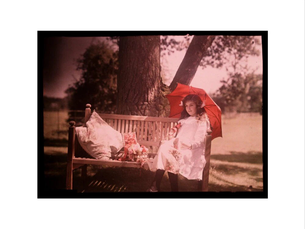 Girl with a parasol sitting on a bench, 1908. - Image 45