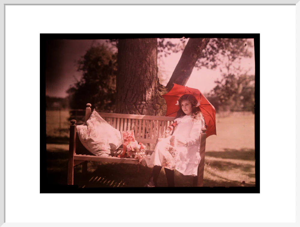 Girl with a parasol sitting on a bench, 1908. - Image 57