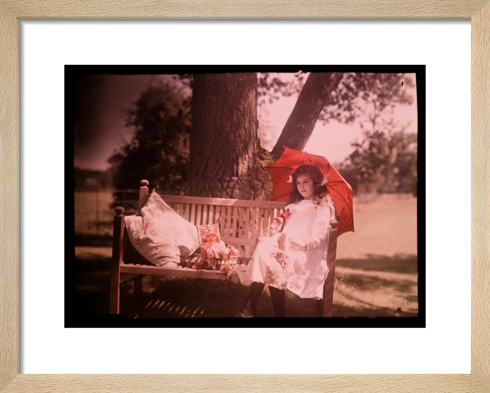 Girl with a parasol sitting on a bench, 1908. - Image 6