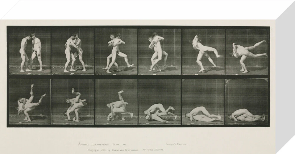 Time-lapse photographs of two men wrestling, 1872-1885. - Image 31