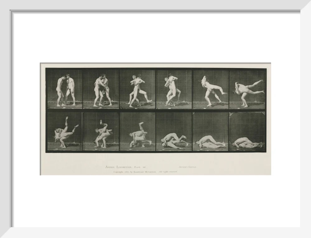Time-lapse photographs of two men wrestling, 1872-1885. - Image 9