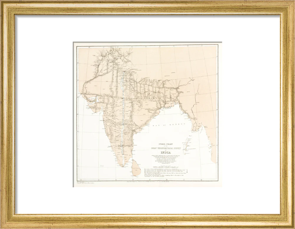 Index chart to the Great Trigonometrical Survey of India, 1870. - Image 10