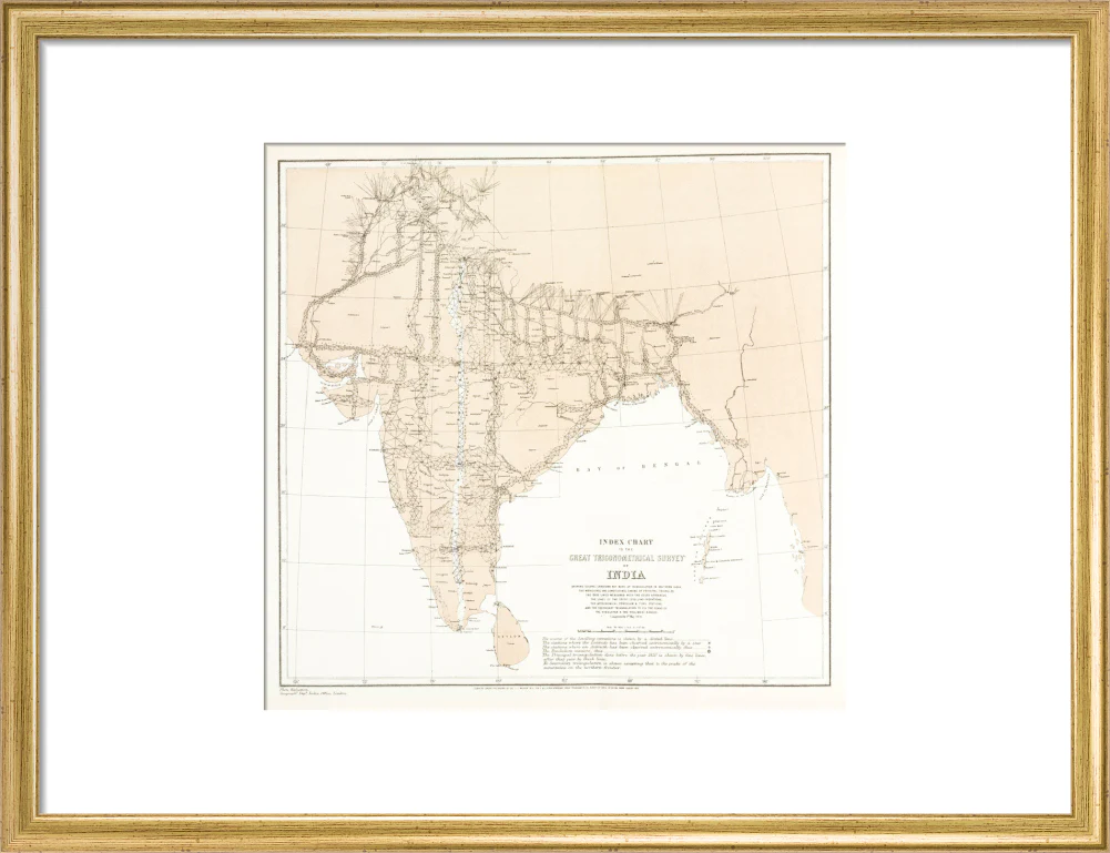 Index chart to the Great Trigonometrical Survey of India, 1870. - Image 15