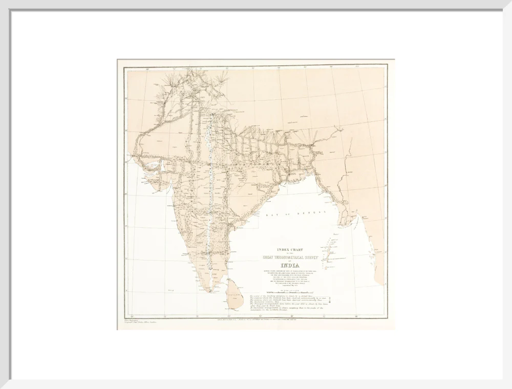 Index chart to the Great Trigonometrical Survey of India, 1870. - Image 19