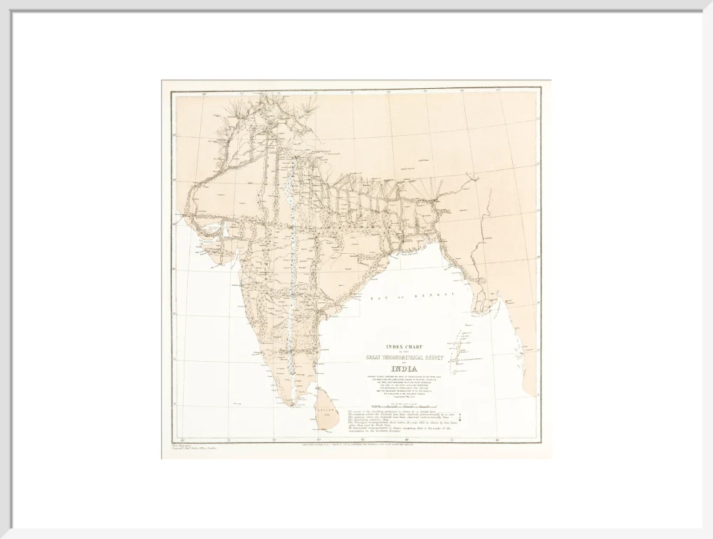 Index chart to the Great Trigonometrical Survey of India, 1870. - Image 24