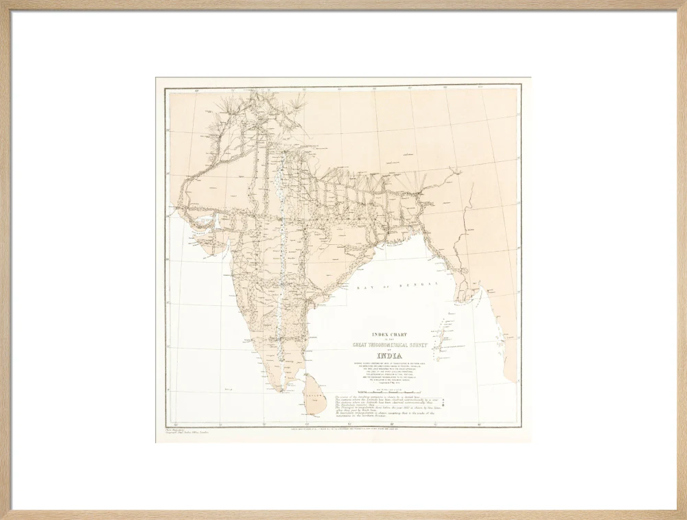 Index chart to the Great Trigonometrical Survey of India, 1870. - Image 26