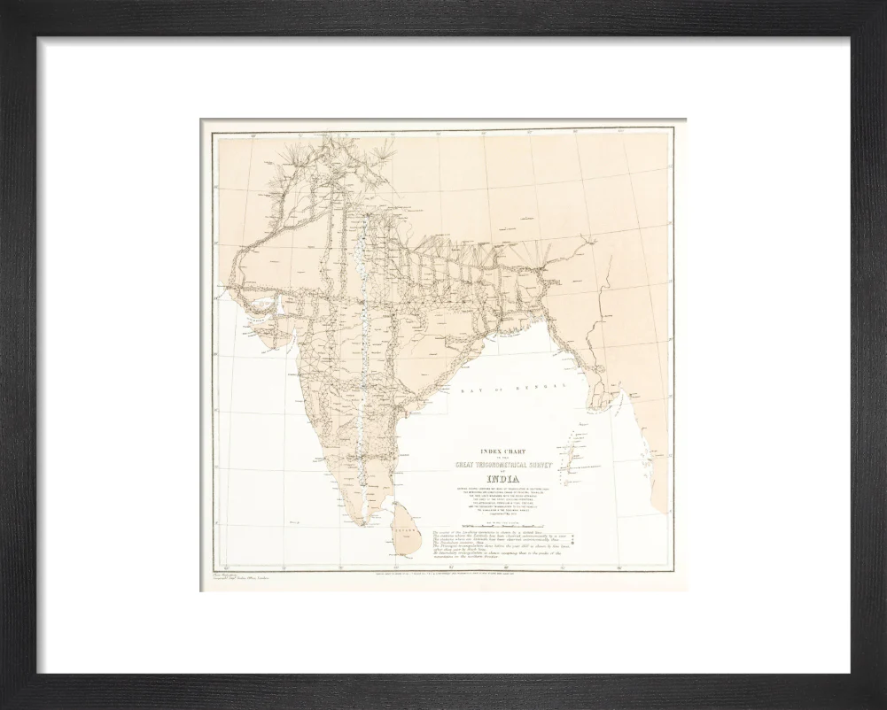 Index chart to the Great Trigonometrical Survey of India, 1870. - Image 36