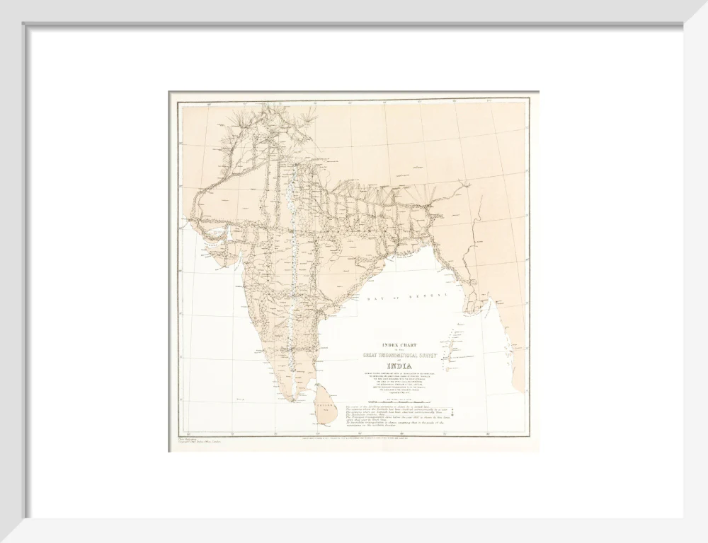 Index chart to the Great Trigonometrical Survey of India, 1870. - Image 42
