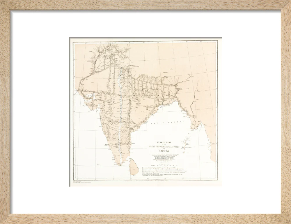 Index chart to the Great Trigonometrical Survey of India, 1870. - Image 44