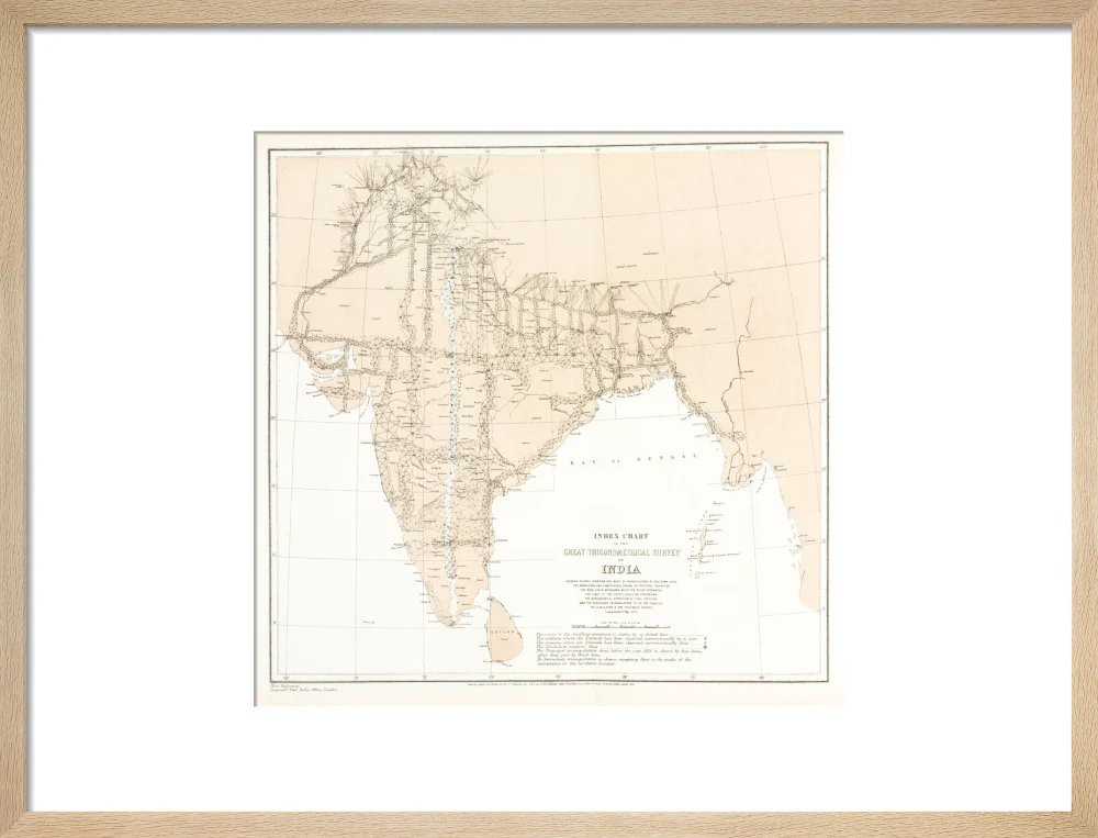 Index chart to the Great Trigonometrical Survey of India, 1870. - Image 49