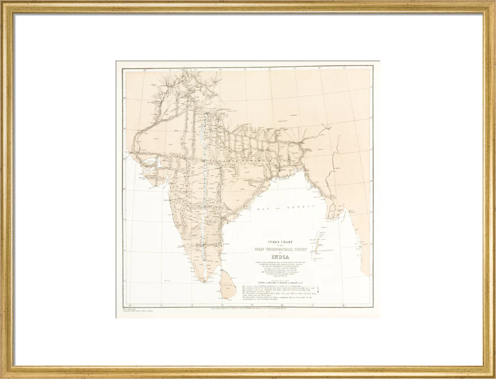 Index chart to the Great Trigonometrical Survey of India, 1870. - Image 53