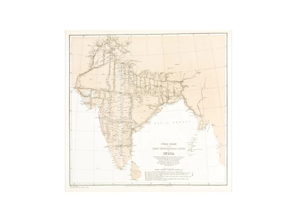 Index chart to the Great Trigonometrical Survey of India, 1870. - Image 55