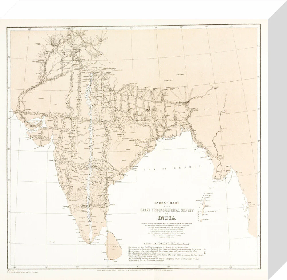Index chart to the Great Trigonometrical Survey of India, 1870. - Image 64
