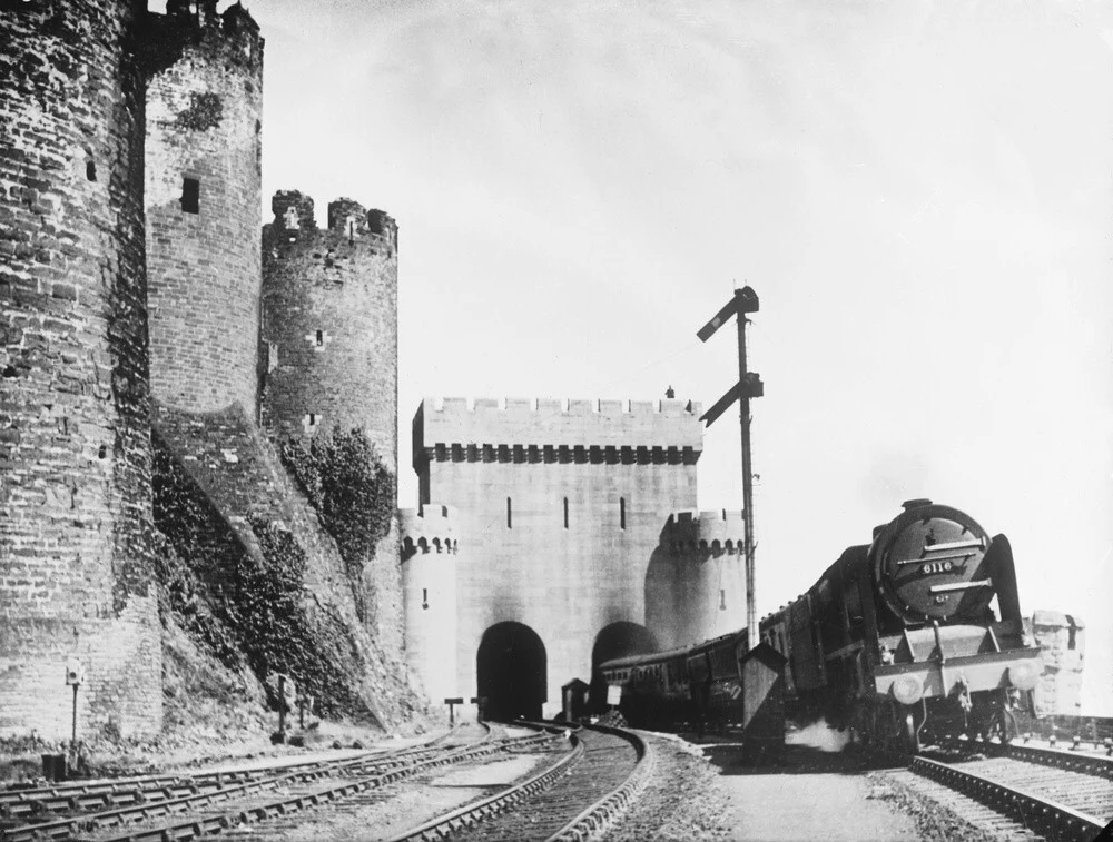 Irish Mail passing Conwy Castle, 1936.