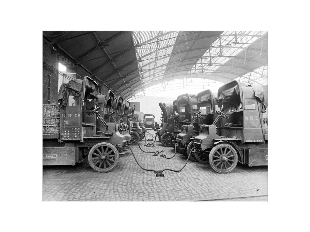 Lorries being refuelled at St Pancras goods depot, London, 11 July 1917. - Image 17