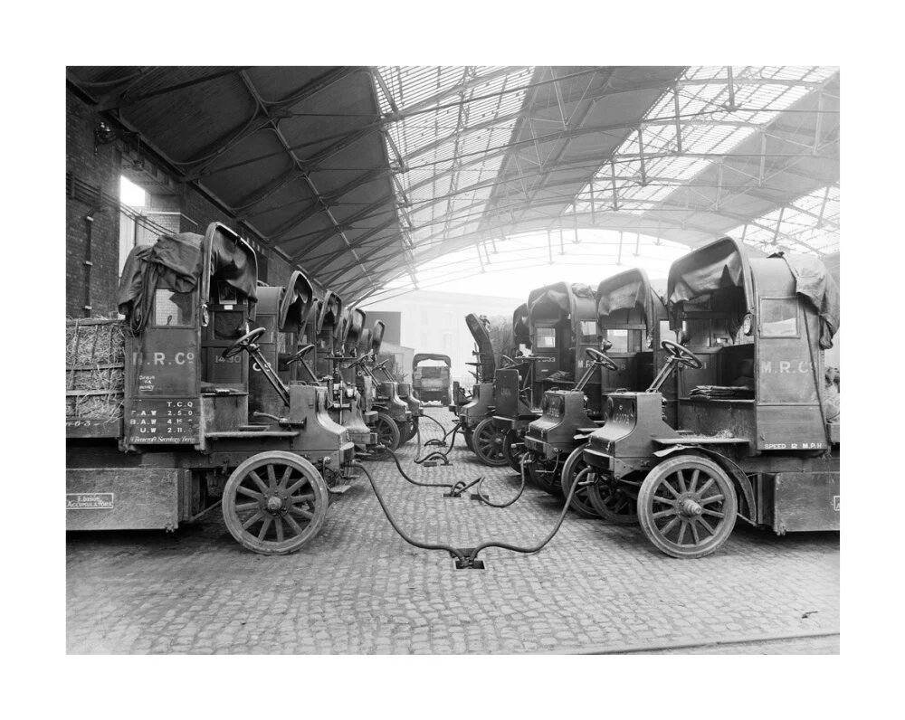 Lorries being refuelled at St Pancras goods depot, London, 11 July 1917. - Image 29