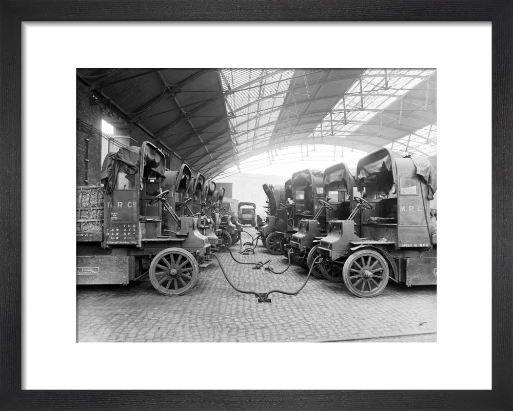 Lorries being refuelled at St Pancras goods depot, London, 11 July 1917. - Image 3