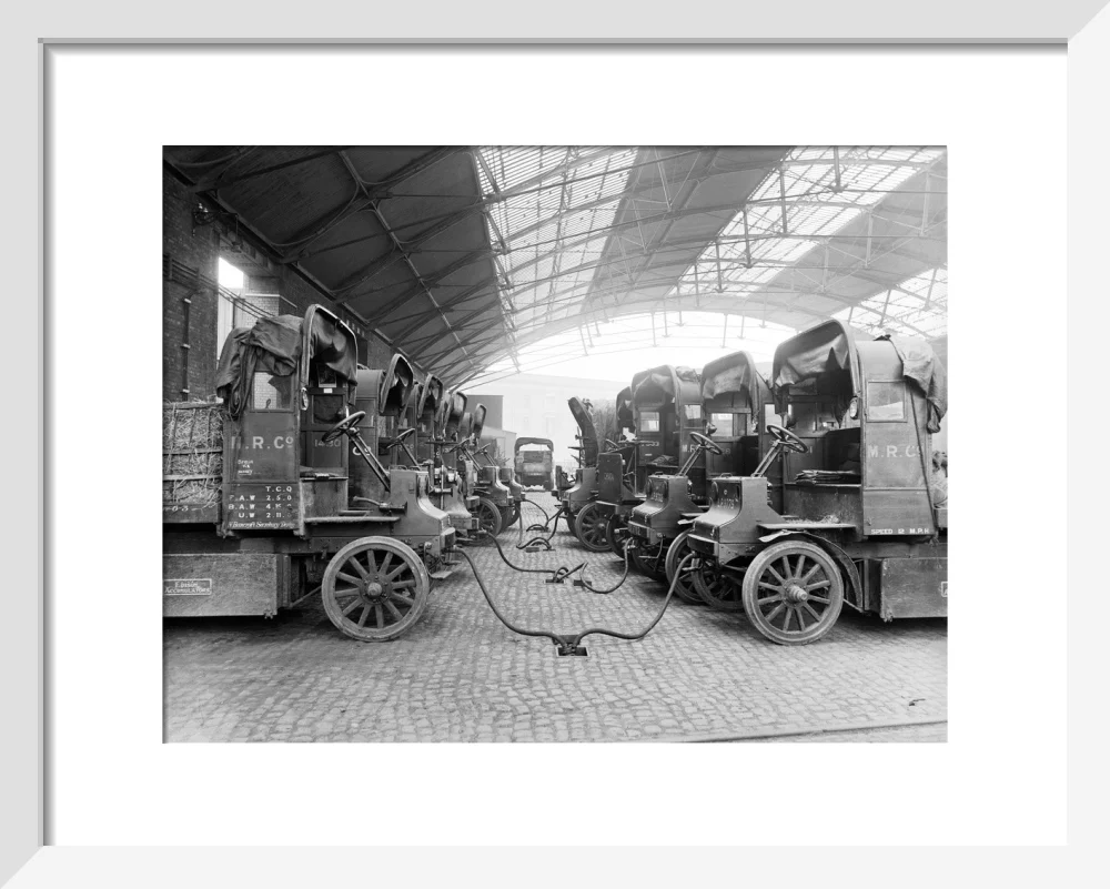 Lorries being refuelled at St Pancras goods depot, London, 11 July 1917. - Image 4