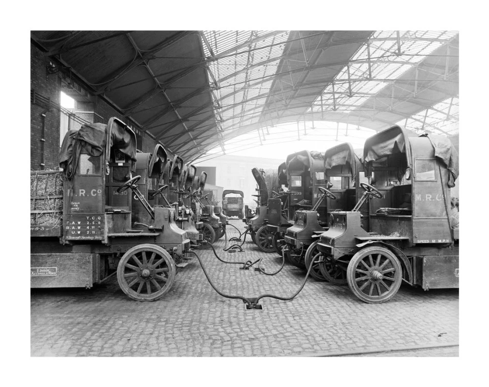 Lorries being refuelled at St Pancras goods depot, London, 11 July 1917. - Image 63