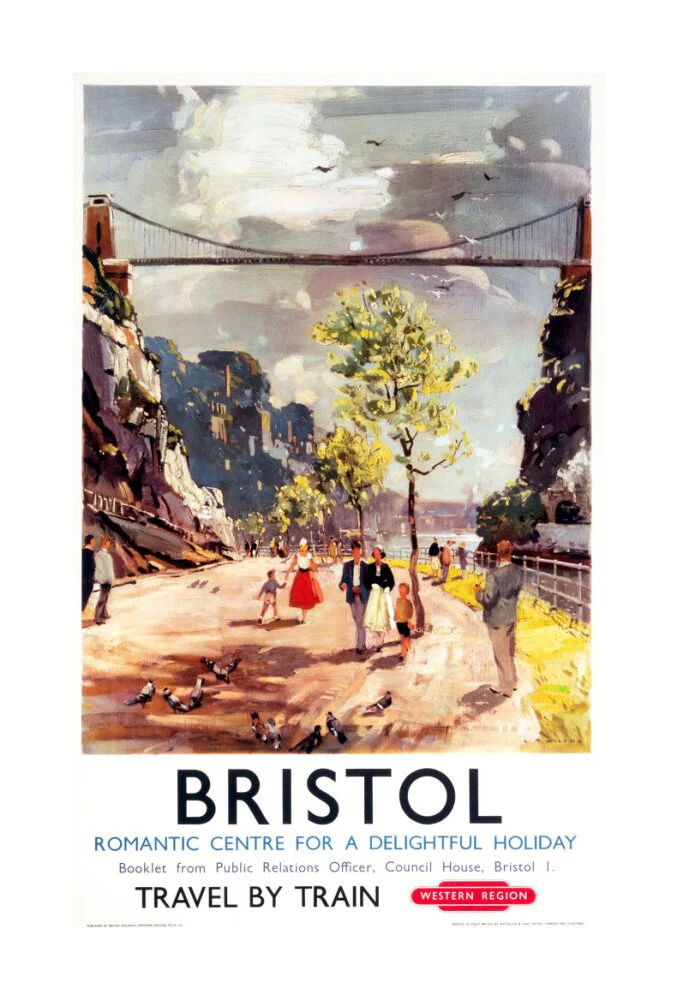 'Bristol - Romantic Centre for a Delightful Holiday', BR poster, c 1950s. - Image 95