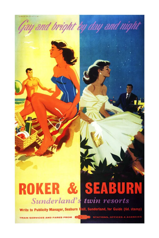 'Roker & Seaburn: Sunderland's Twin Resorts', BR poster, 1962. - Image 30