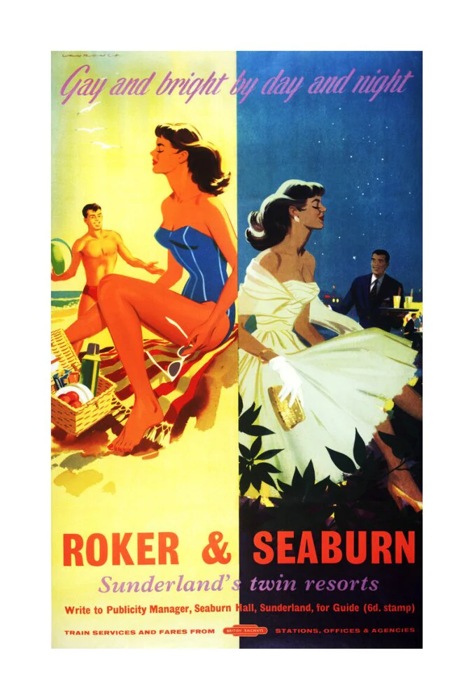 'Roker & Seaburn: Sunderland's Twin Resorts', BR poster, 1962. - Image 62