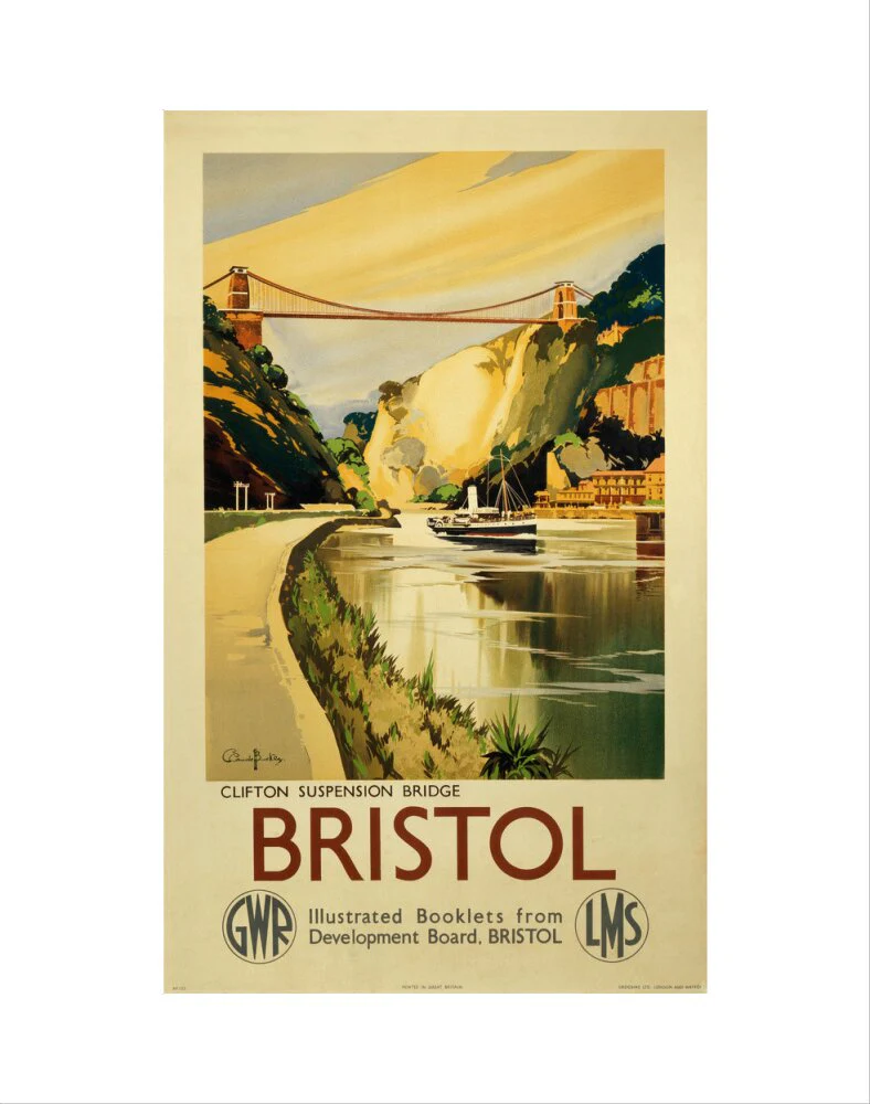 'Clifton Suspension Bridge, Bristol', GWR/LMS poster, c 1936. - Image 2