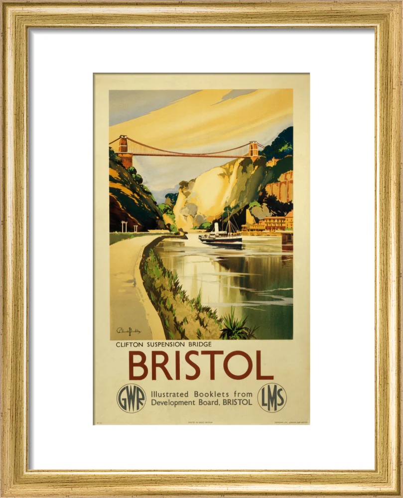 'Clifton Suspension Bridge, Bristol', GWR/LMS poster, c 1936. - Image 5