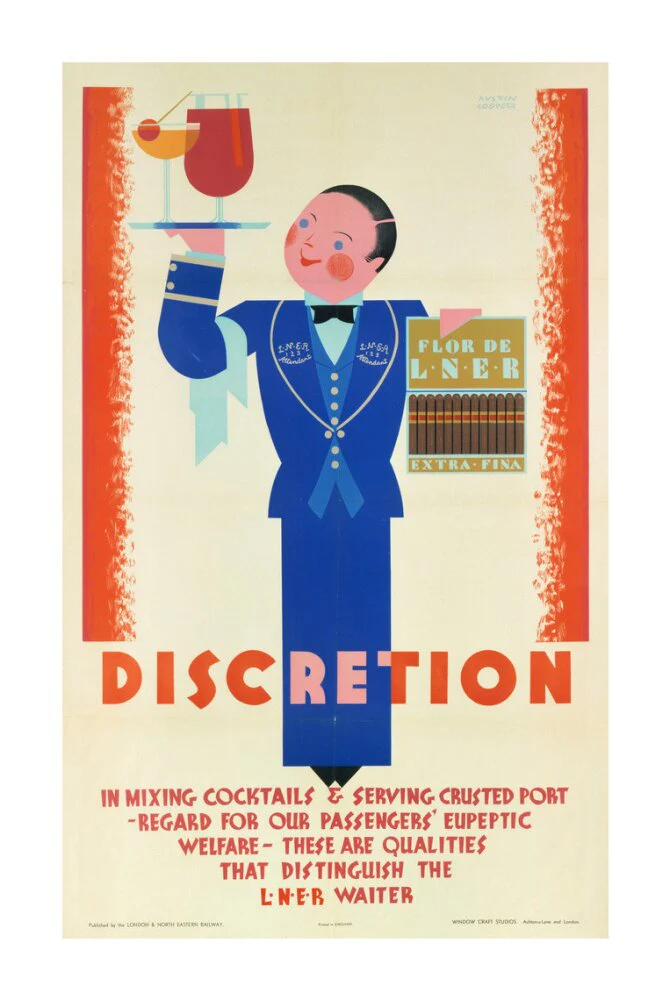 'Discretion', LNER poster, 1933. - Image 63