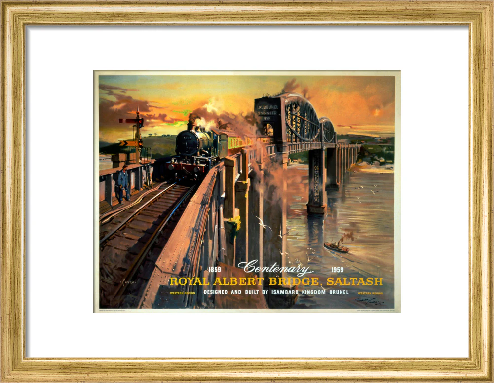 'The Royal Albert Bridge, Saltash', BR (WR) poster, 1958. - Image 10