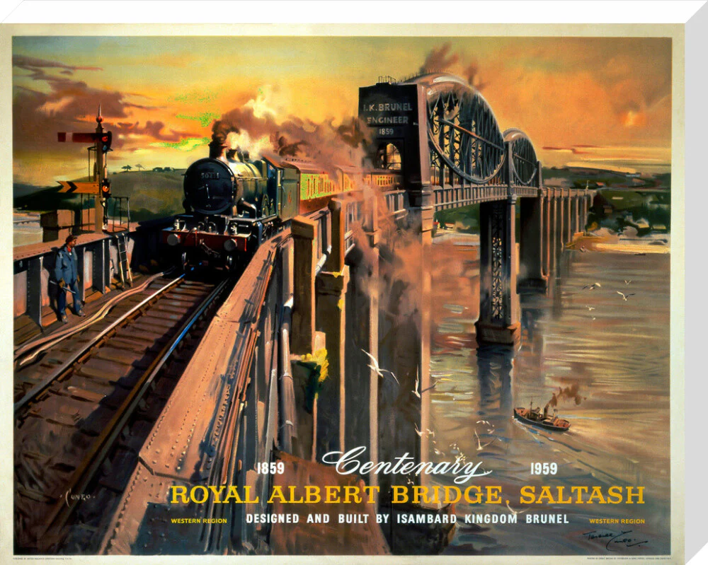 'The Royal Albert Bridge, Saltash', BR (WR) poster, 1958. - Image 33