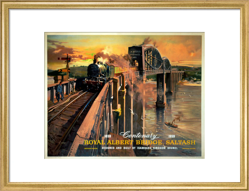 'The Royal Albert Bridge, Saltash', BR (WR) poster, 1958. - Image 48