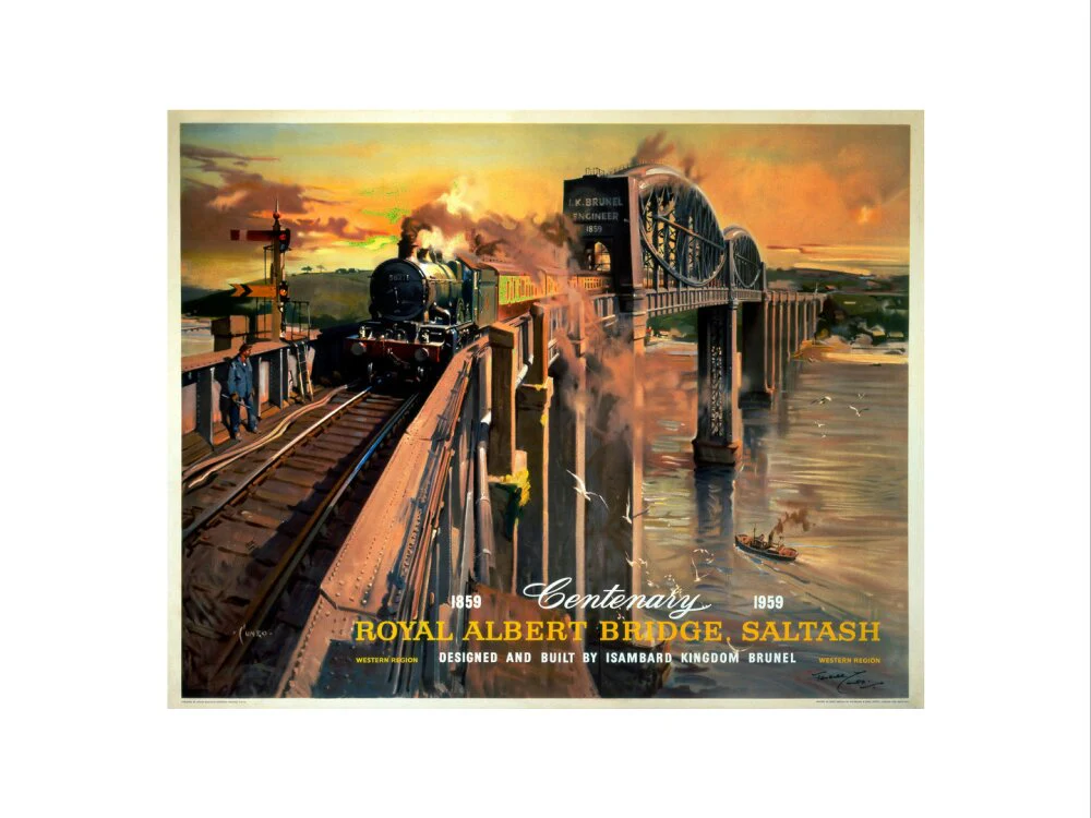 'The Royal Albert Bridge, Saltash', BR (WR) poster, 1958. - Image 50