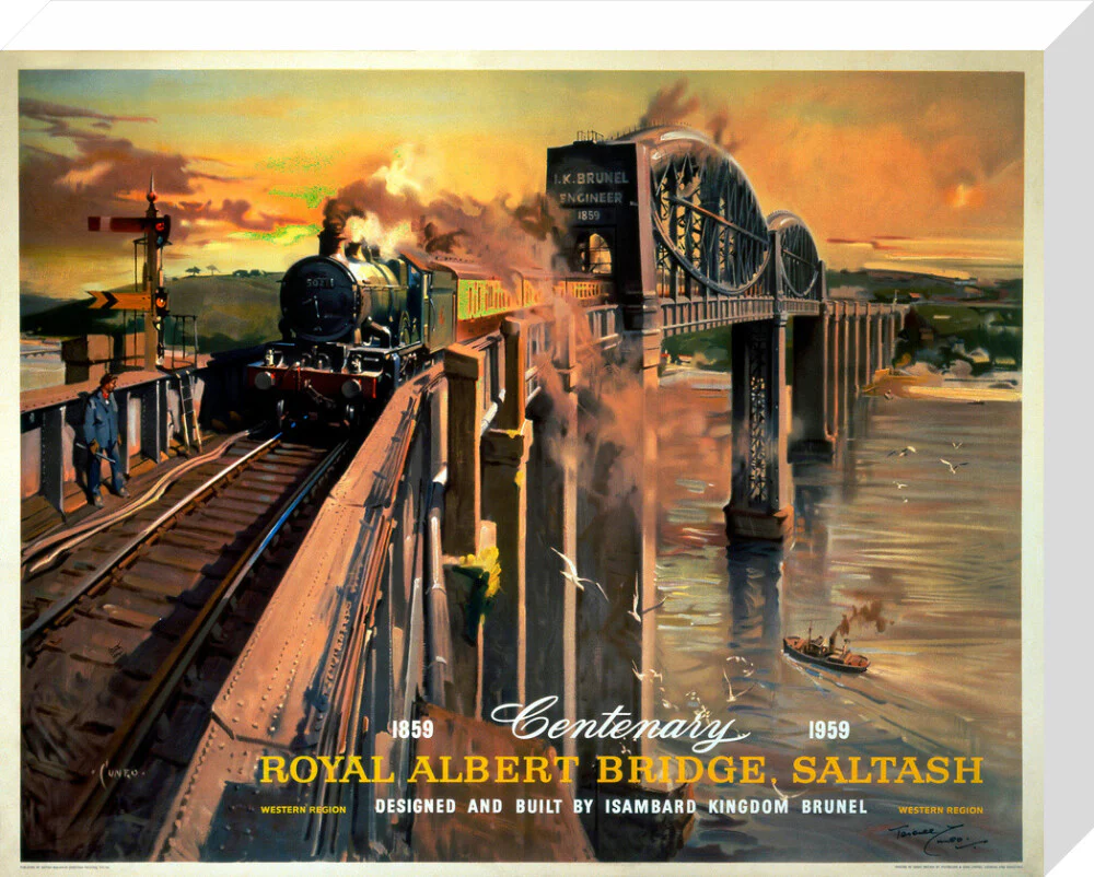 'The Royal Albert Bridge, Saltash', BR (WR) poster, 1958. - Image 65