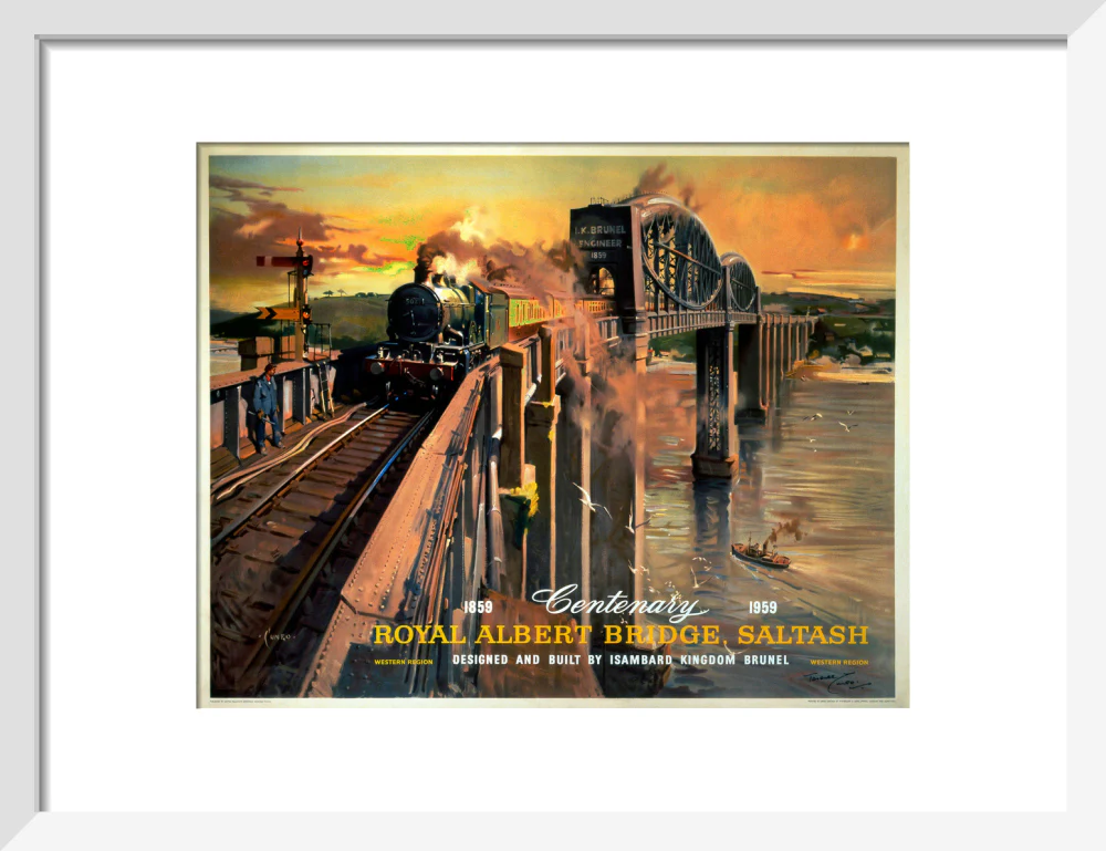 'The Royal Albert Bridge, Saltash', BR (WR) poster, 1958. - Image 9