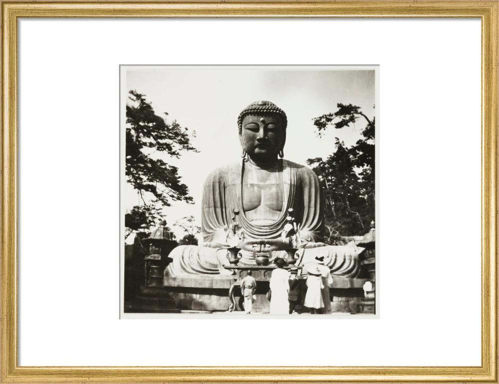 Tourists at Kamakura temple, c 1905. - Image 15