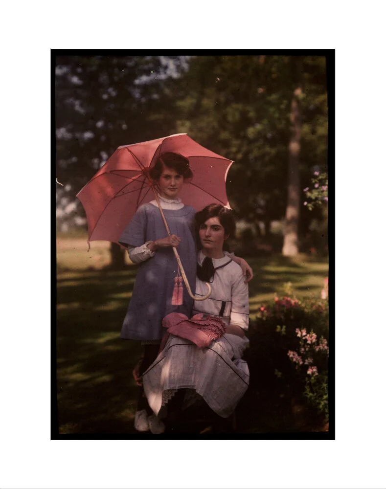 Two girls in a garden, 1908. - Image 2