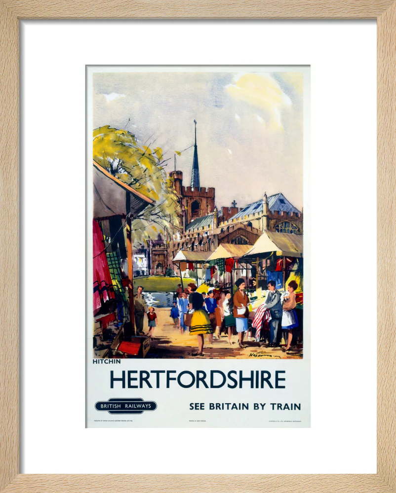'Hitchin, Hertfordshire - See Britain by Train', BR (ER) poster, c 1955-1965. - Image 39