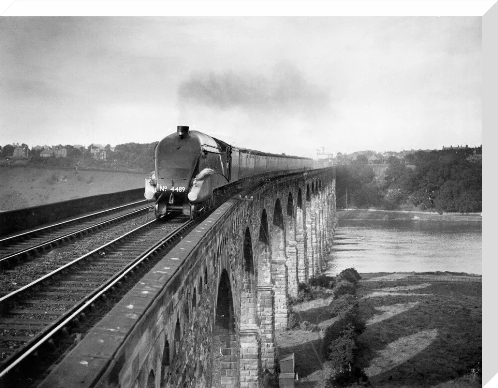 Coronation A4 Class steam locomotive crosses the Royal Border Bridge at Berwick-upon-Tweed, 1937. - Image 33