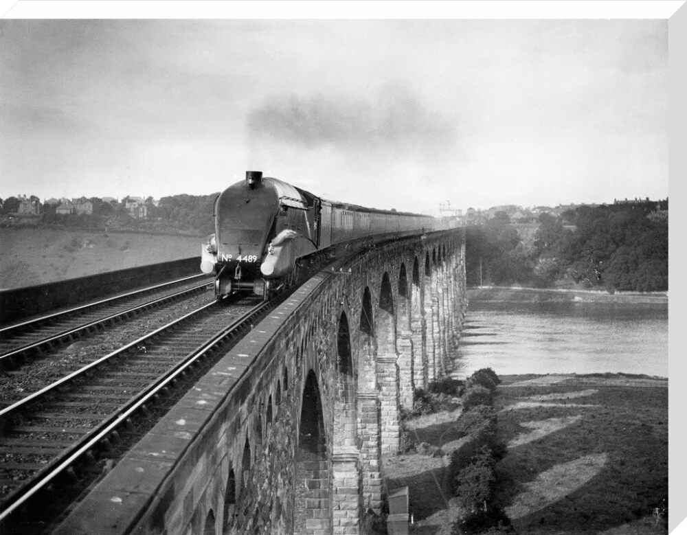 Coronation A4 Class steam locomotive crosses the Royal Border Bridge at Berwick-upon-Tweed, 1937. - Image 34