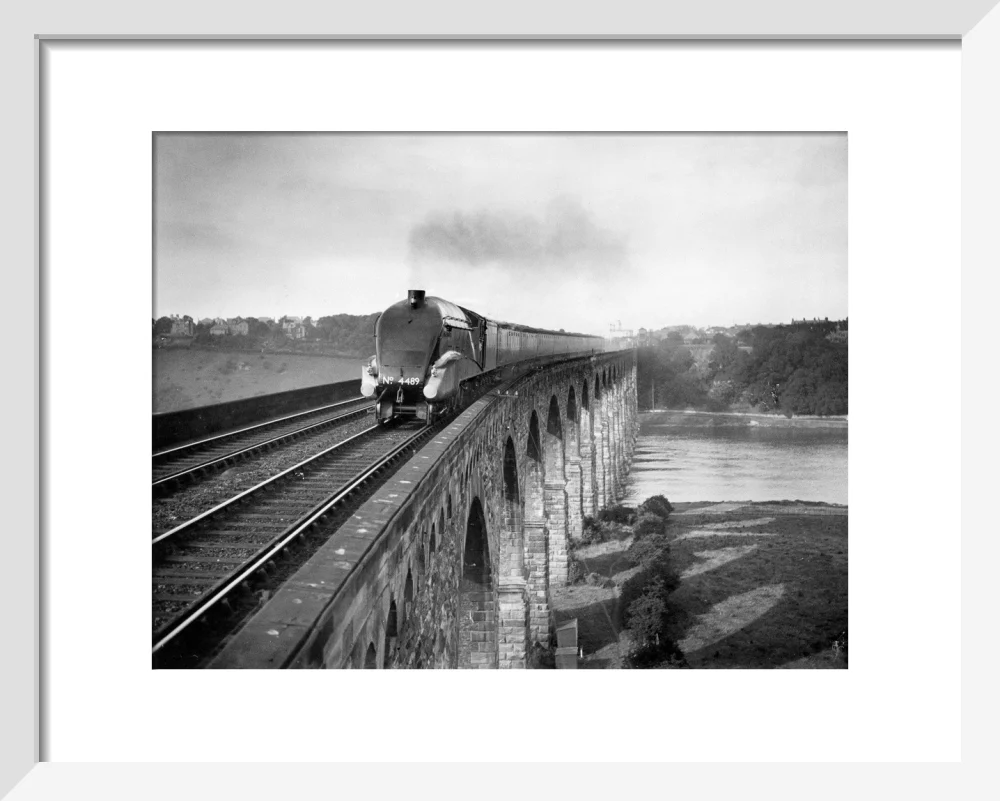 Coronation A4 Class steam locomotive crosses the Royal Border Bridge at Berwick-upon-Tweed, 1937. - Image 37