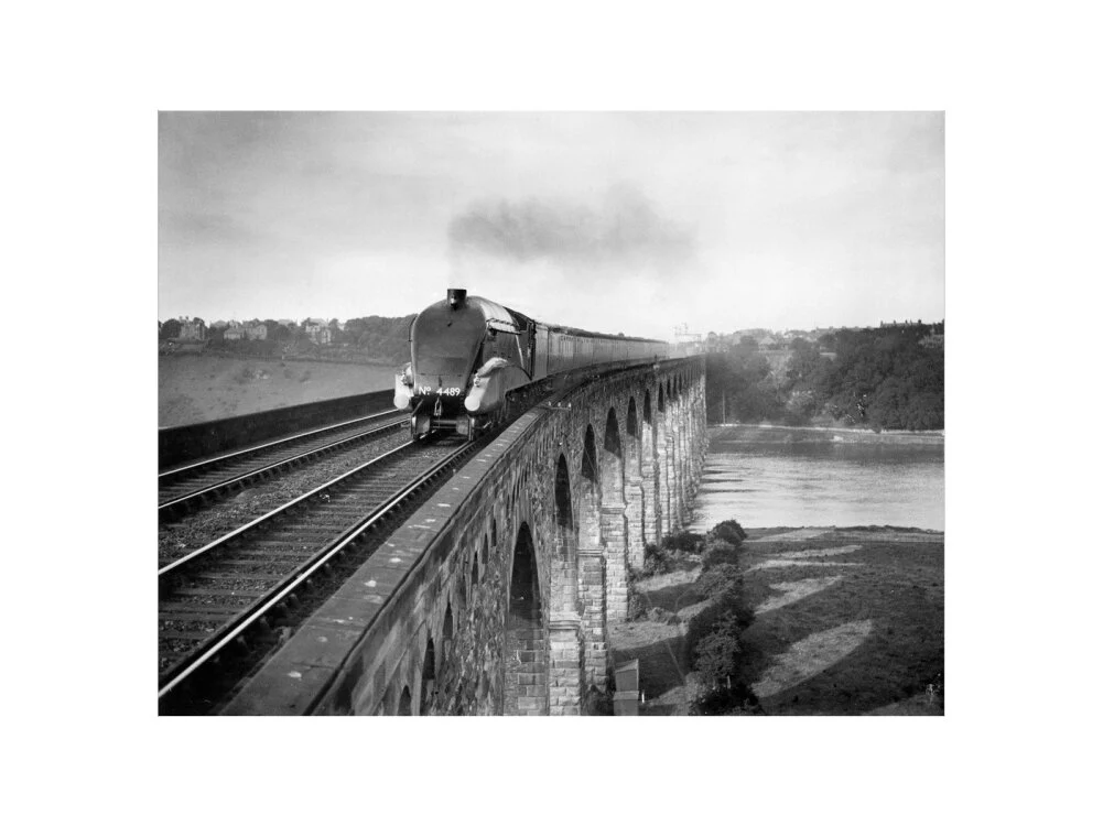 Coronation A4 Class steam locomotive crosses the Royal Border Bridge at Berwick-upon-Tweed, 1937. - Image 40