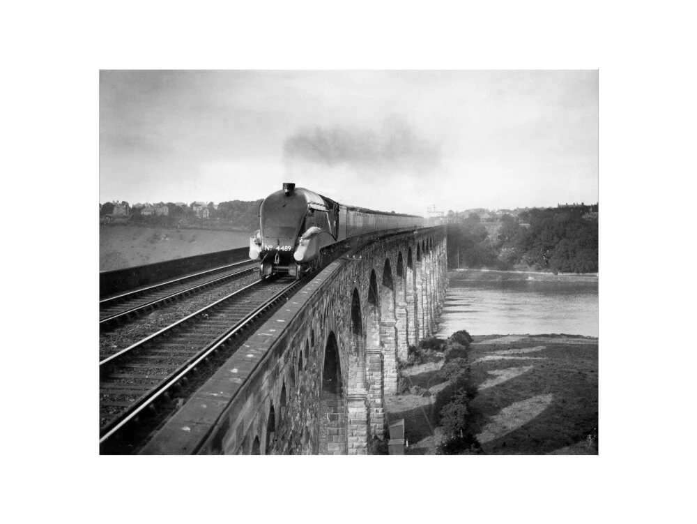 Coronation A4 Class steam locomotive crosses the Royal Border Bridge at Berwick-upon-Tweed, 1937. - Image 45