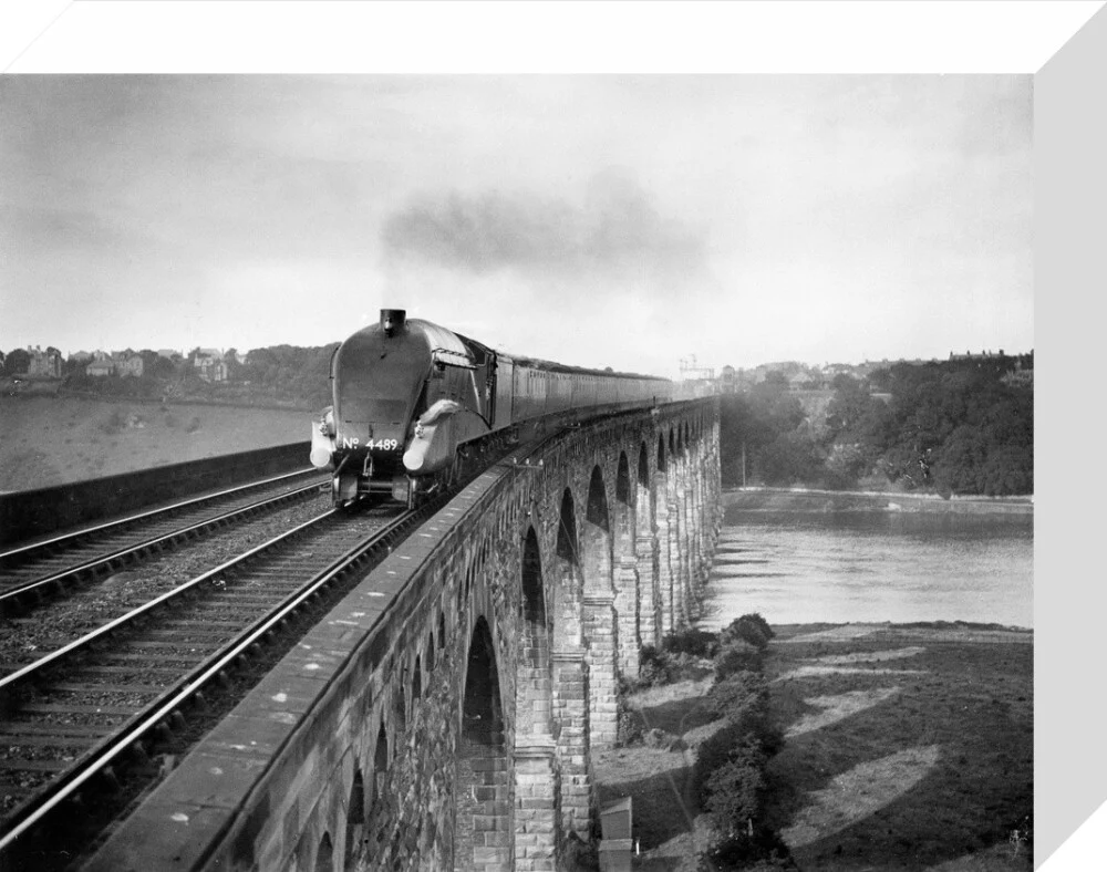 Coronation A4 Class steam locomotive crosses the Royal Border Bridge at Berwick-upon-Tweed, 1937. - Image 64