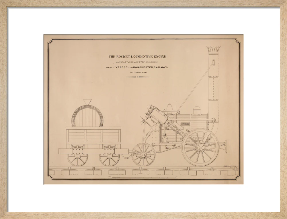 Pen and ink side elevation of the Rocket - Image 16