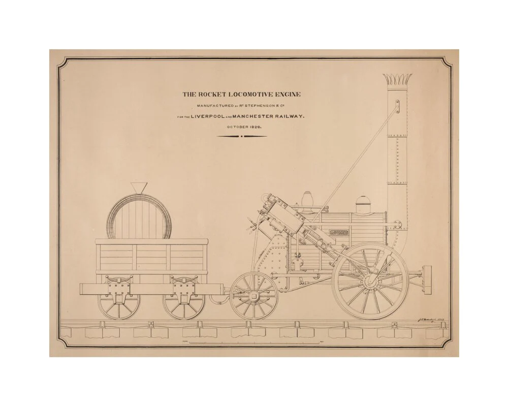 Pen and ink side elevation of the Rocket - Image 28