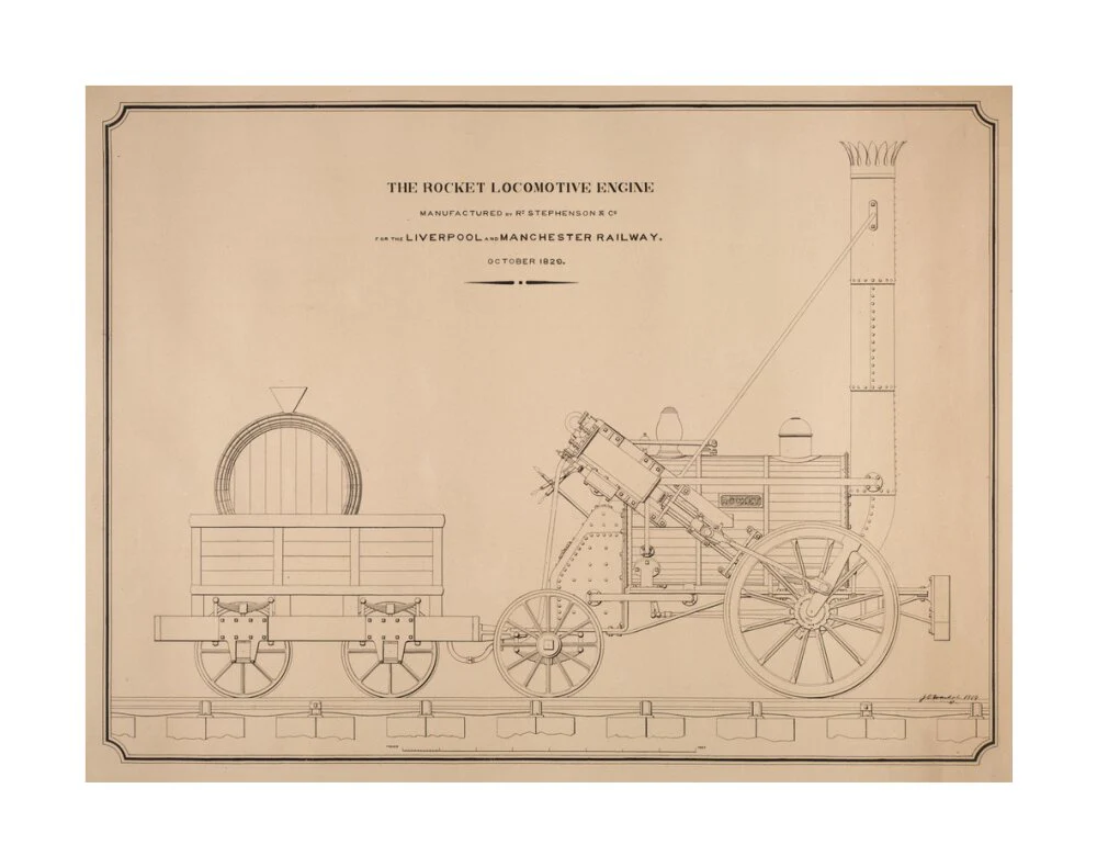 Pen and ink side elevation of the Rocket - Image 29