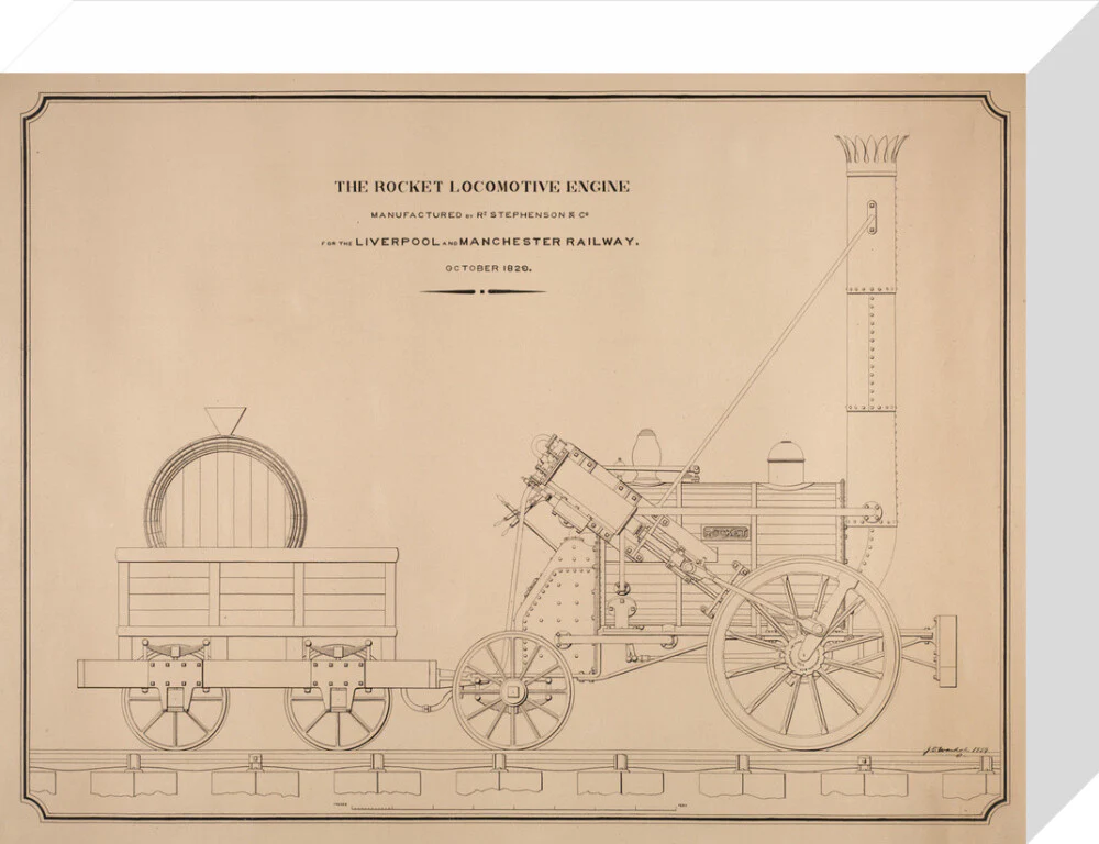 Pen and ink side elevation of the Rocket - Image 31